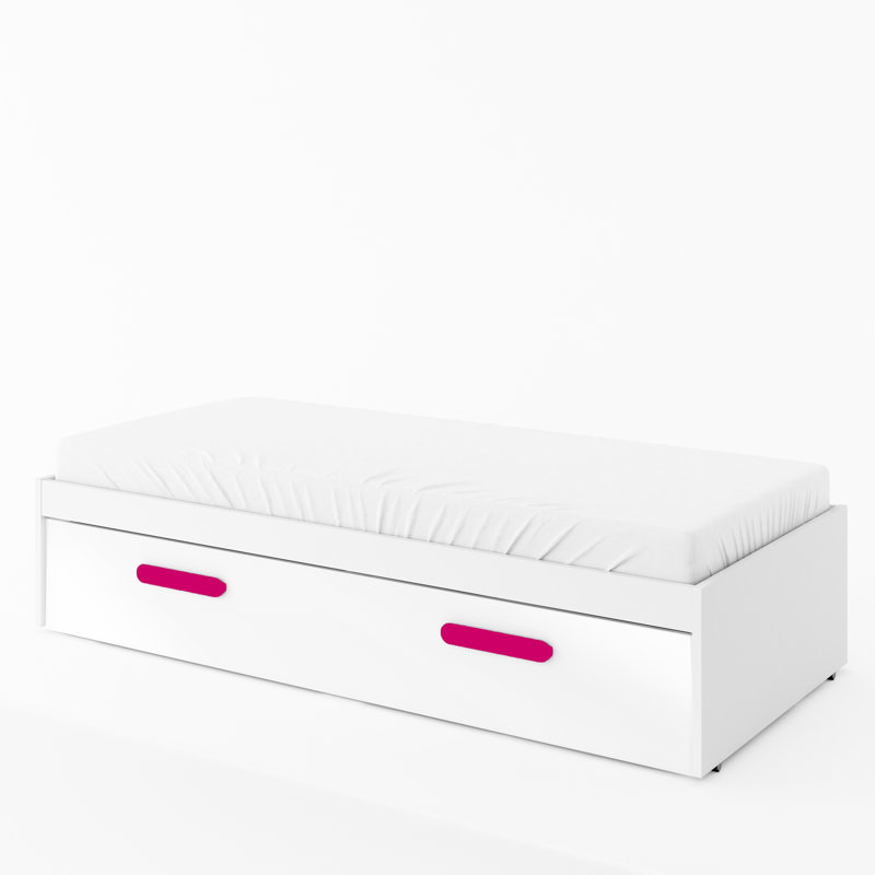 EU Single - 90 X 200 Cm Ottoman Storage Bed with Mattress, Pink