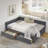 Full Size Upholstered Tufted Bed Frame With Two Drawers, Sofa Bed Frame With Comfortable Backrest And Armrests, Velvet-1279676871