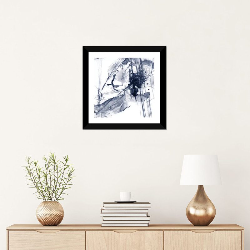 «Charting the Universe I» par Ethan Harper - reproduction d'art, H 16 po x l 16 po x p 1 po, Papier encadré noir, Blanc