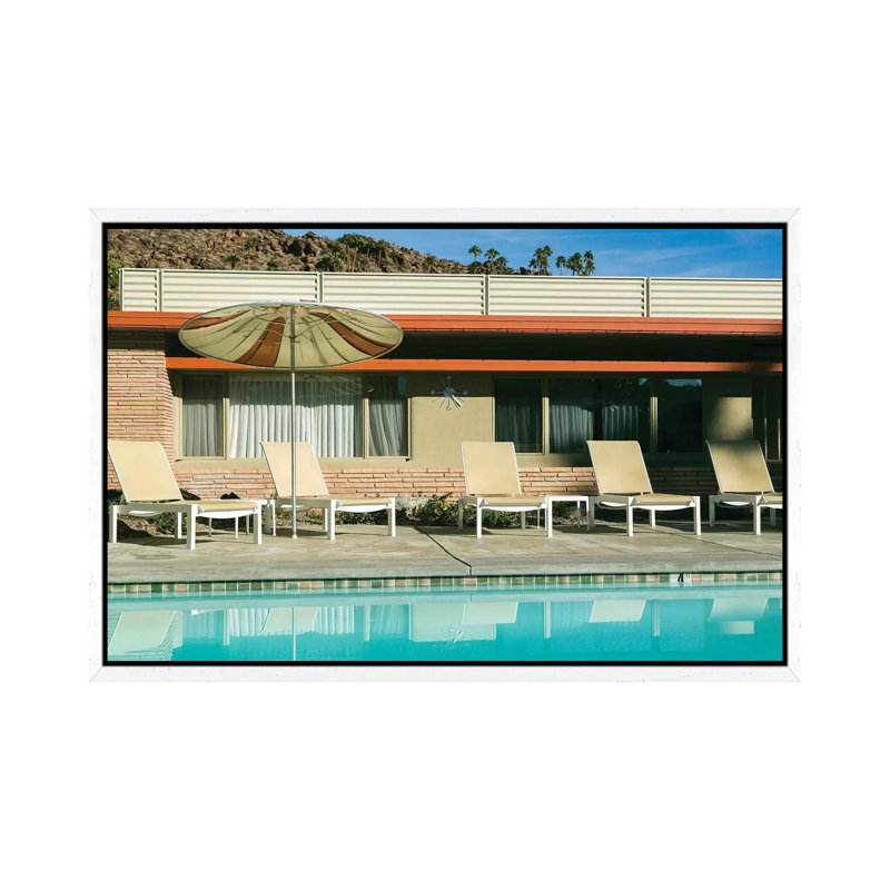 Poolside At A Motel, Palm Springs, California, USA by Julien McRoberts - Painting on Canvas, 45.72cm H x 66.04cm W x 3.81cm D