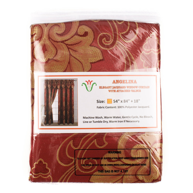 Angelina-2PK Room Darkening Curtain Panel Pair, Burgundy