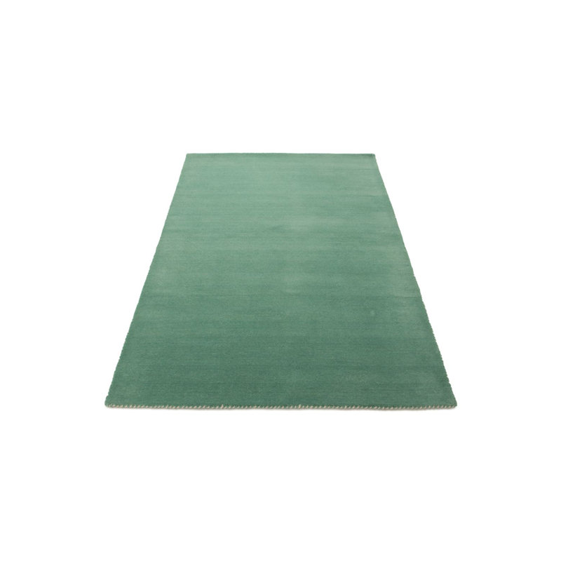 Solid Colour Wool Hand Woven Area Rug, Rectangular 40 x 60 cm, Turquoise