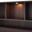 Lit plateforme en bois avec tête de lit bibliothèque, luminaire encastré, station de charge et 2 tiroirs latéraux-1646266134