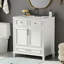 Meuble-lavabo de 30 po avec lavabo en céramique, armoire de rangement en bois massif avec portes à fermeture douce, style rétro-118592805