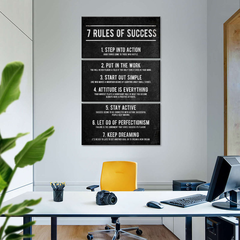 7 Rules Of Success, H 32 po x l 20 po x P 1,25 po