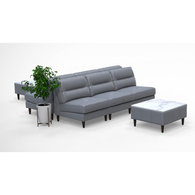 6 Person Waiting Room Reception Chairs With Charging Tables 8Pc Set Color Gray 100% Real Leatherd