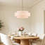 Lustre tambour moderne à 6 lumières avec abat-jour en lin