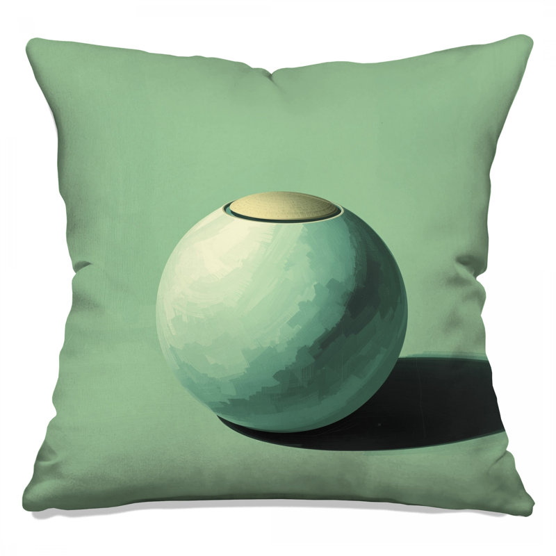 Green Spherical Object Double Sided Throw Pillows, 16 x 16 inches