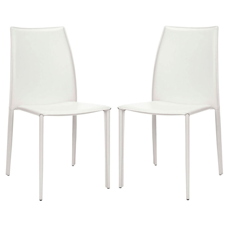 0'' H Upholstered Side Chair, White