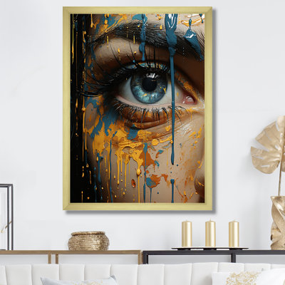 «Yellow and Blue Woman Eye Expressionism II - Eye», art mural