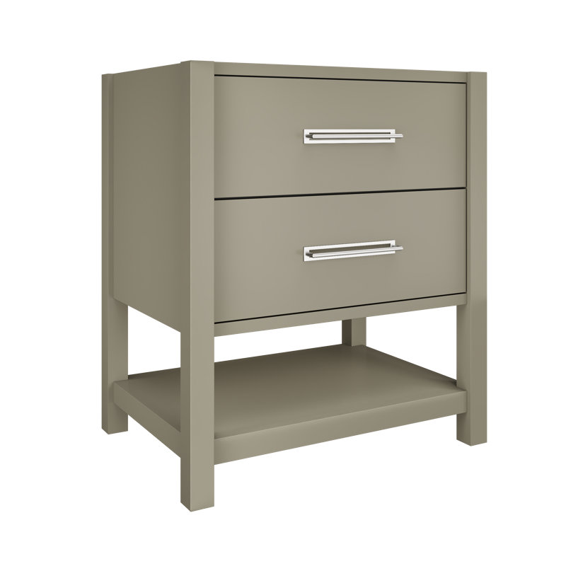 Kiawah Two-Drawer Single Bath Vanity, French Olive, Polished Chrome, 30"