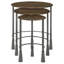 Ensemble de 3 tables gigognes en bois de manguier naturel et bronze industriel, peu encombrantes et élégantes pour les intérieurs modernes