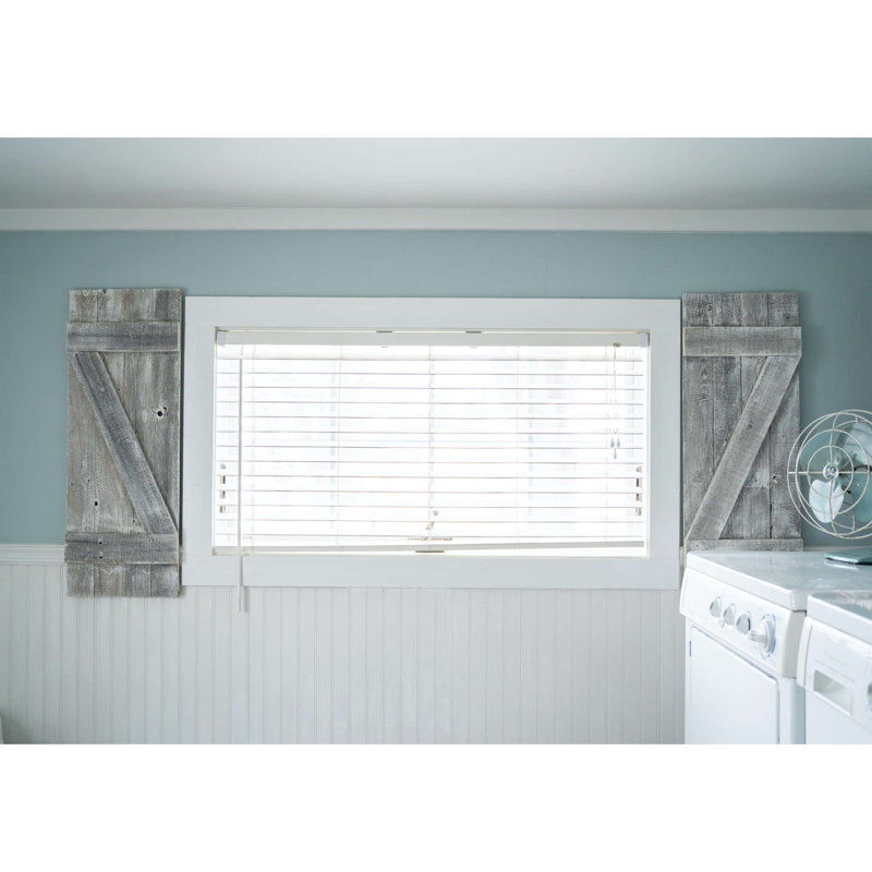 Décoration murale pour fenêtre, Blanc délavé, H 36 po x l 16 po x P 4 po
