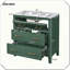 Meuble-lavabo simple autoportant en bois massif avec tiroirs en céramique-387640635