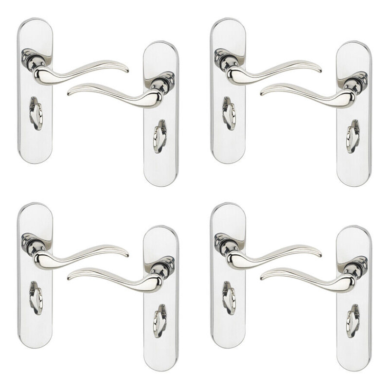 Door Handle, Polished Nickel