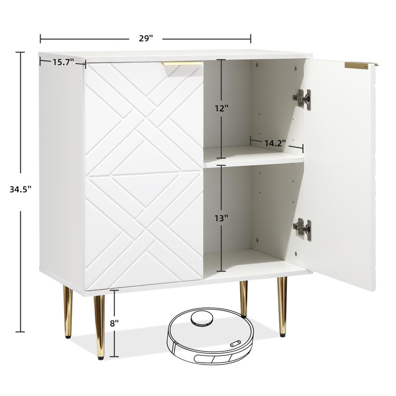 Buffet de cuisine, buffet de 29 po, Blanc
