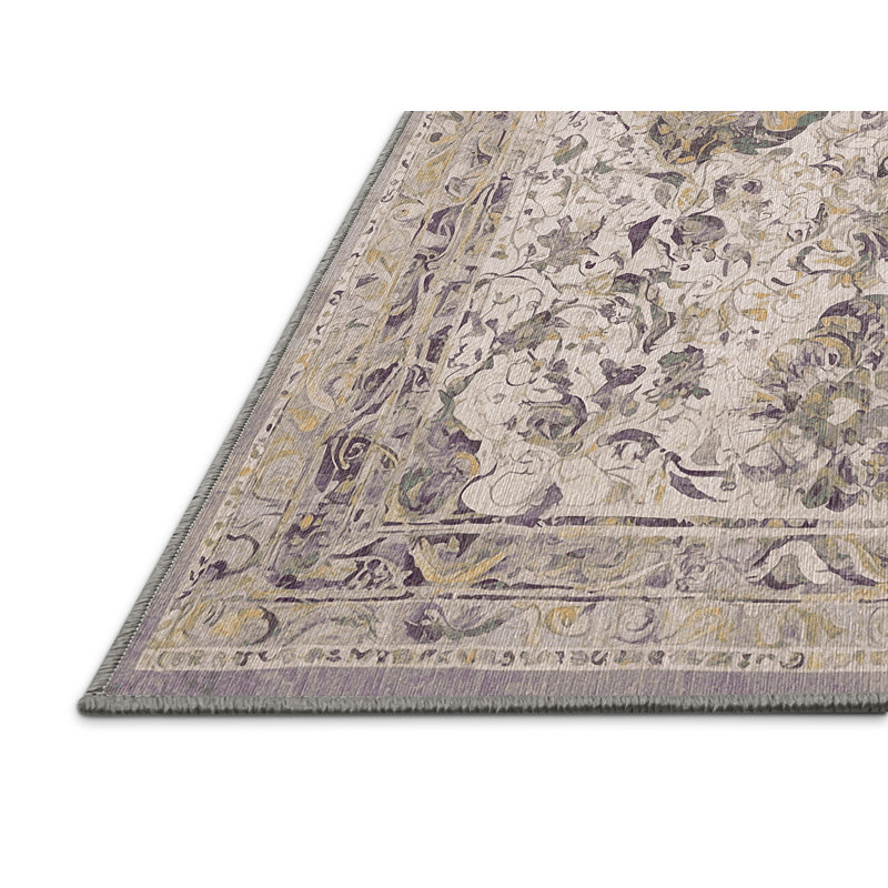 Machine Washable Gray Area Rug, Runner 2' x 5'