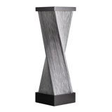 Torque Table Lamp - 24", Espresso Wood and Satin Nickel, Hand-Knotted Silvered Strings, Dimmer Switch