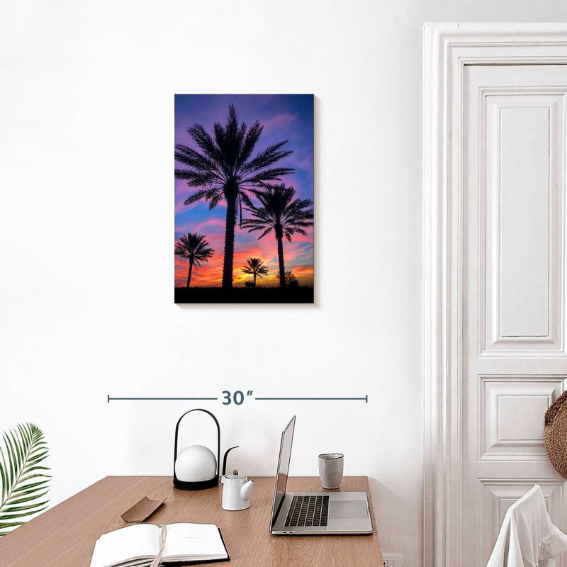 Harnek Dramatic Sunset Palms, 24" H x 16" W
