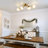 4 - Light Dimmable Linear Glass Globe Semi Flush Mount