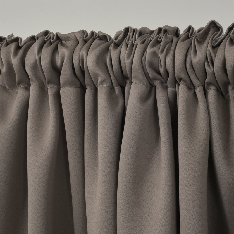 Sateen Look Room Darkering Room Darkening Curtain Pair, 52" W x 95" L, Mink