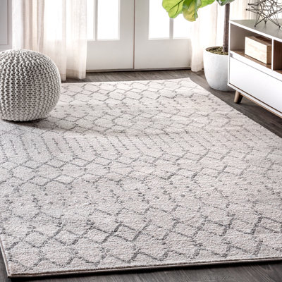 Kateshia Moroccan HYPE Boho Vintage Diamond Cream/Grey Rug