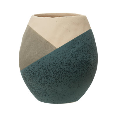 Hand-Painted Stoneware Planter, Sand Finish