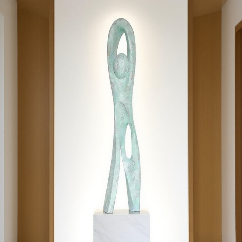Ornement de sculpture en résine Wabi-Sabi, Teal