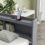 Lit double en forme de L avec bibliothèques, prises de courant USB, deux tiroirs, gris-1583355771