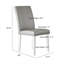 Chaise de salle à manger 25 po x 17,7 po x 37,8 po (ensemble de 2), argent et blanc