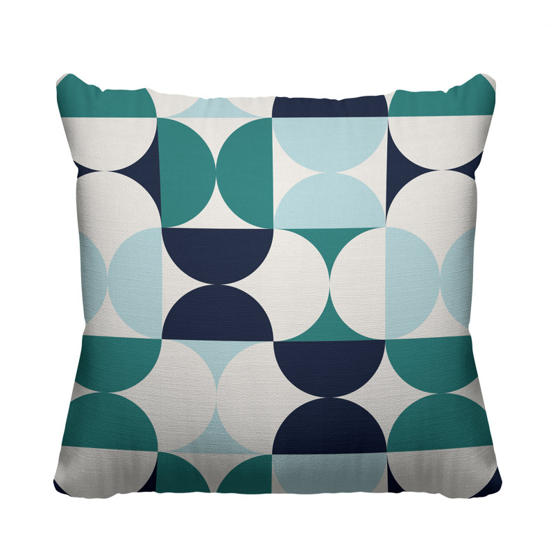 Coussin décoratif intérieur / extérieur Pitto Griffin, 15 po x 15 po, Bleu ciel / bleu marine