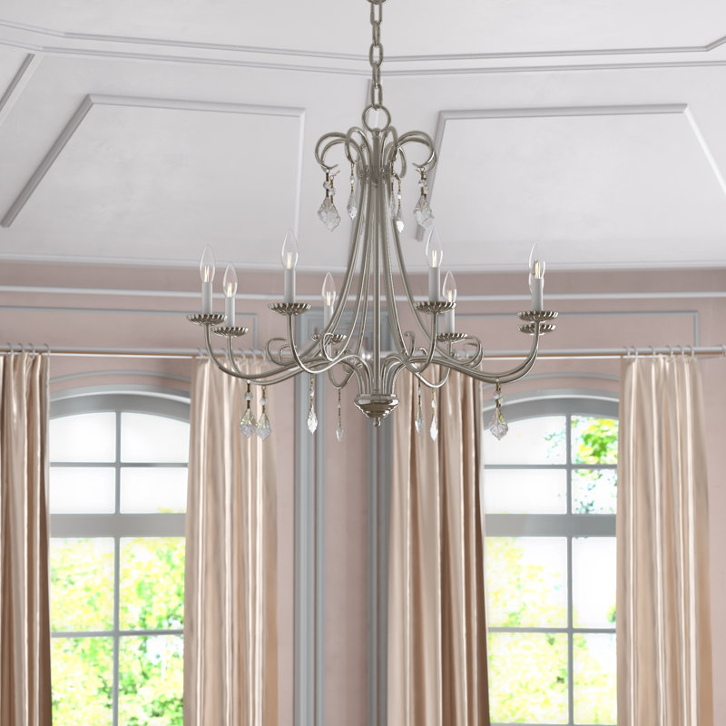 Blaney Candle Style Classic / Traditional Chandelier, Bronze, 25"H x 29.75"W x 29.75"D