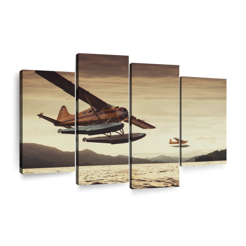 " Float Planes " 4 - Pieces, 22" H x 36" W x 1" D