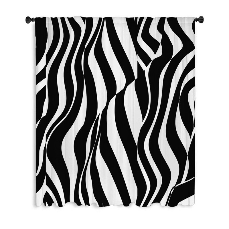 Rideaux à motif zébré, voilages et voilages - 1 panneau, L 53 po x L 99 po
