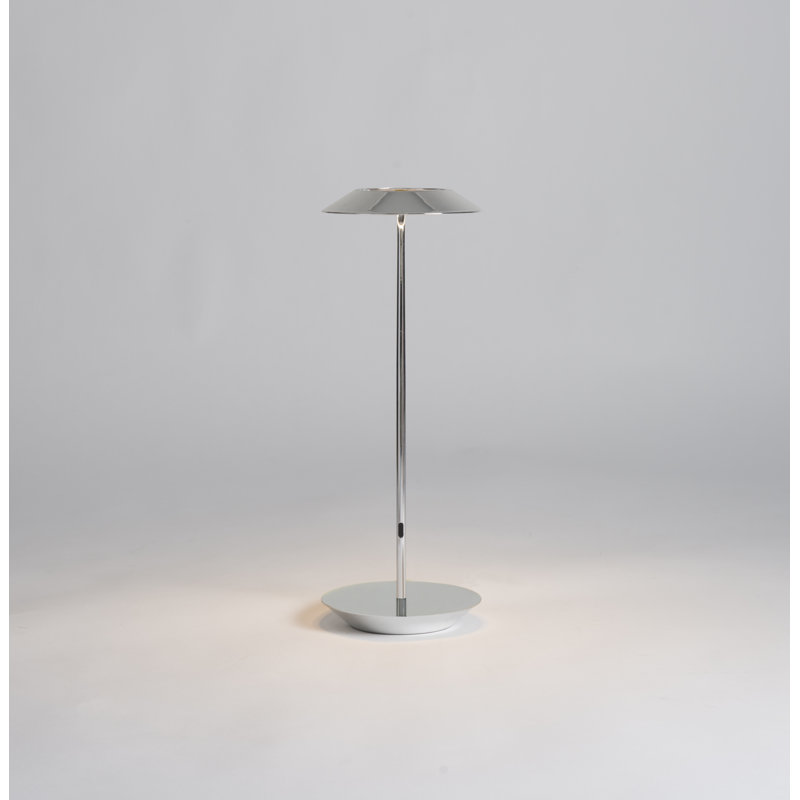 Royyo Circular Chrome LED Desk Lamp with Adjustable Arm and USB