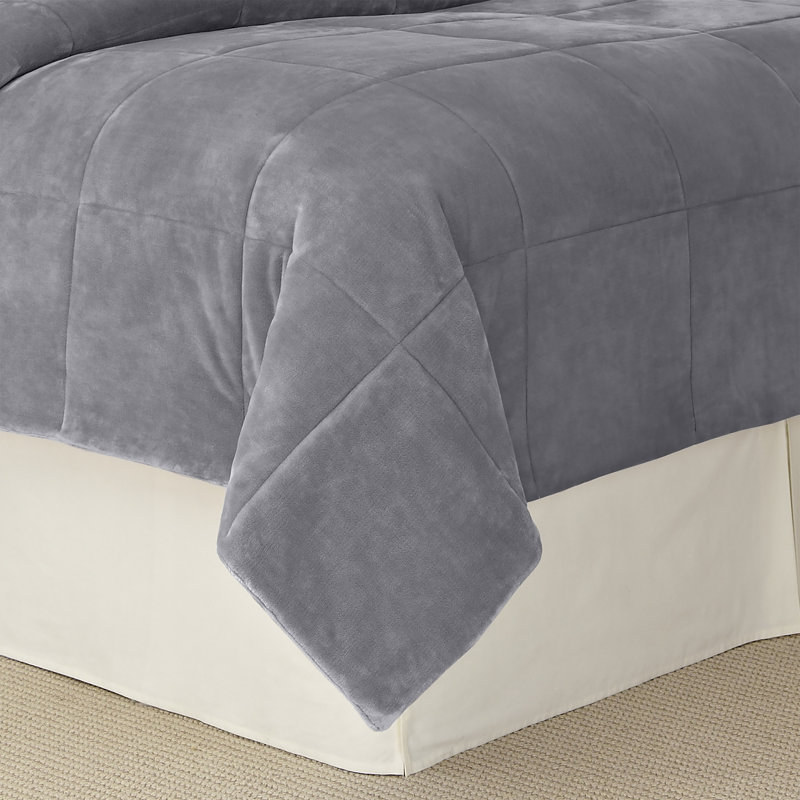 Vellux PlushLux Filled Blanket, Full/Queen, Gray