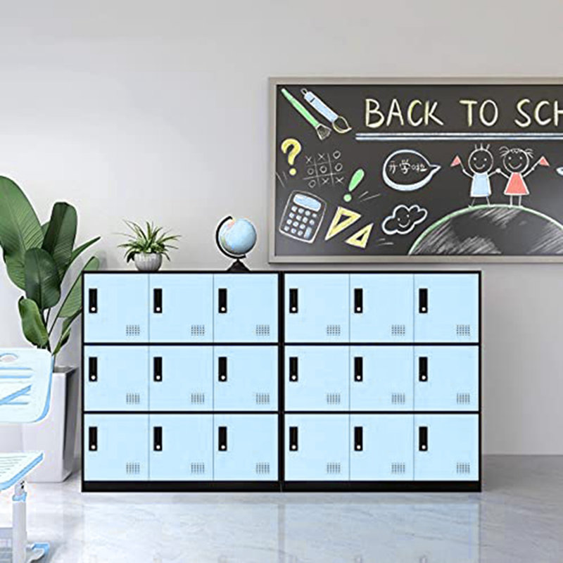 Armoire de rangement 35,5 po Laurali, Bleu et noir
