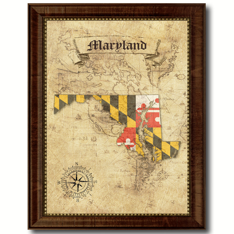 Carte rétro du Maryland, 21 x 27