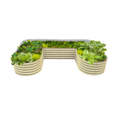17" Tall U-Shaped Metal Outdoor Raised Garden Bed