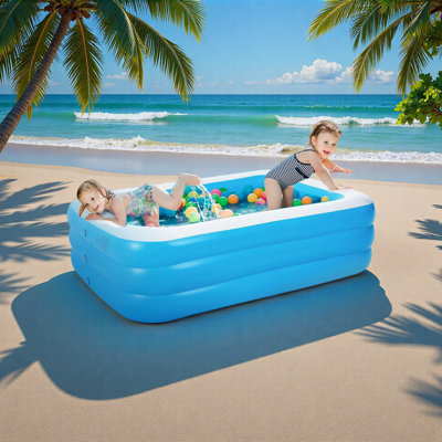Inflatable Swimming Pools Inflatable Lounge Pool For Kids Baby Adult Inflatable Water Ball Pool For Outdoor Garden Backyard Summer Water Party 120*72*24In