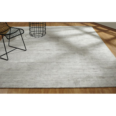 Tapis gris noué à la main Doddridge