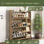 Armoire à chaussures avec 3 tiroirs rabattables et tablettes ouvertes, armoire de rangement pour chaussures moderne