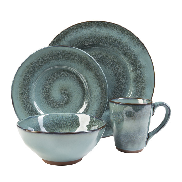 Curated visual reference: Sango Toren Denim Blue Stoneware 16 Pc Dinnerware Set Photo Inspiration