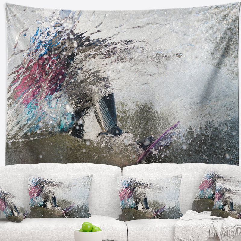 Mec sur une tapisserie de wakeboard Landscape, H 32 po x l 39 po