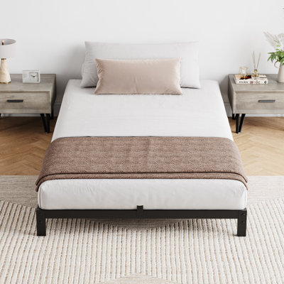 Heavy Duty Metal Platform Bed Frame – Full & Twin Size, 14-Inch Height – Strong Slats Support, Noise-Free, Easy Assembly, Under Bed Storage, No Box Season Required