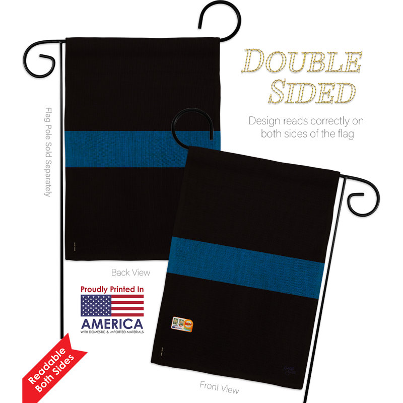 Mélange de polyester décoratif à 2 côtés 18,5 x 13 po americana ensemble de drapeau, Noir / Bleu, Toile de jute