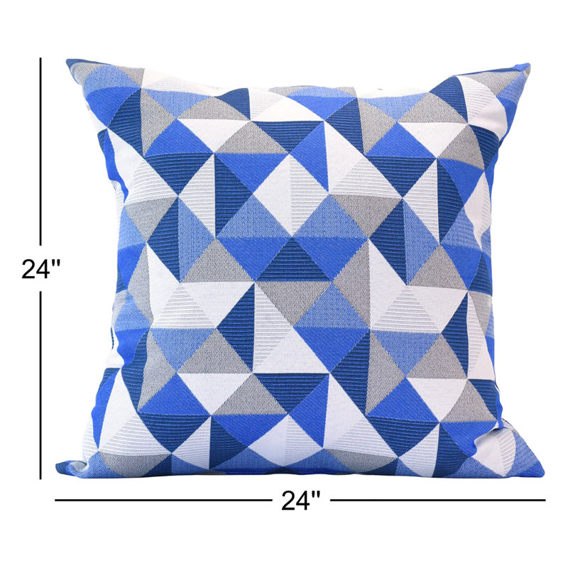 Housse de coussin d'extérieur carré Pacifica, Bleu Ruskin, 24 po x 24 po