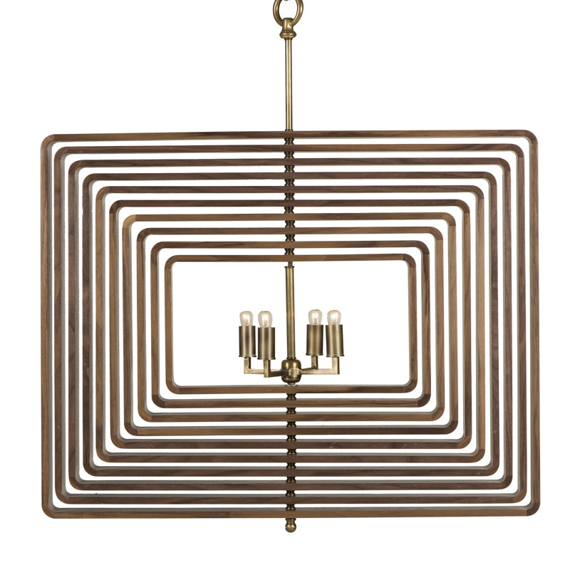 Nellcote 4 - Light Chandelier, Walnut