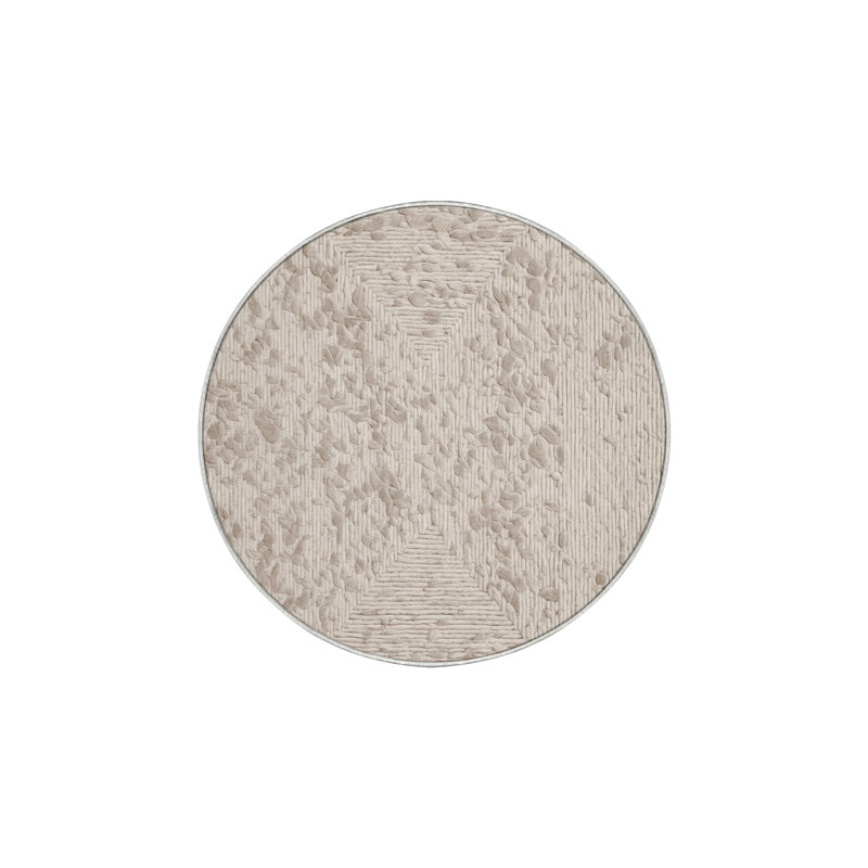 Machine Washable Beige Area Rug, Round 6'