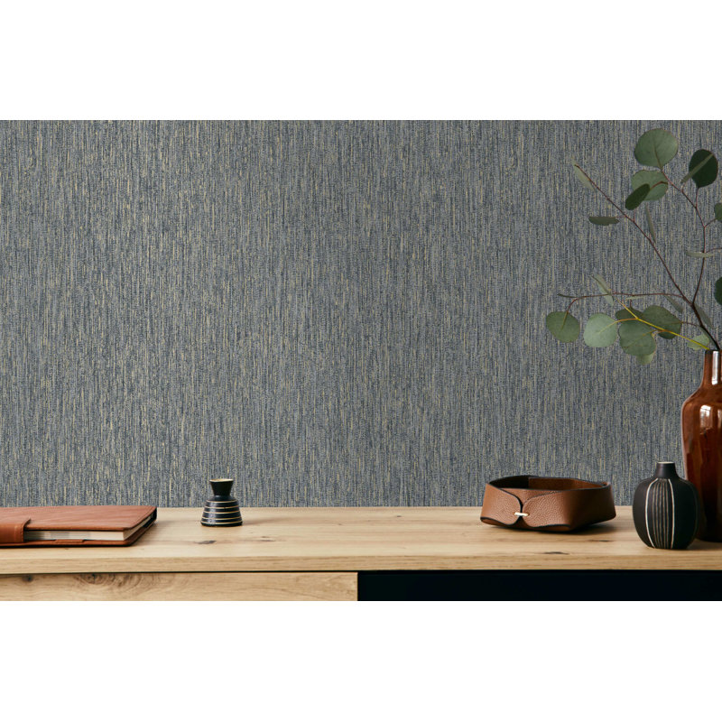 Papier peint texturé non tissé Timber Pi., Bleu